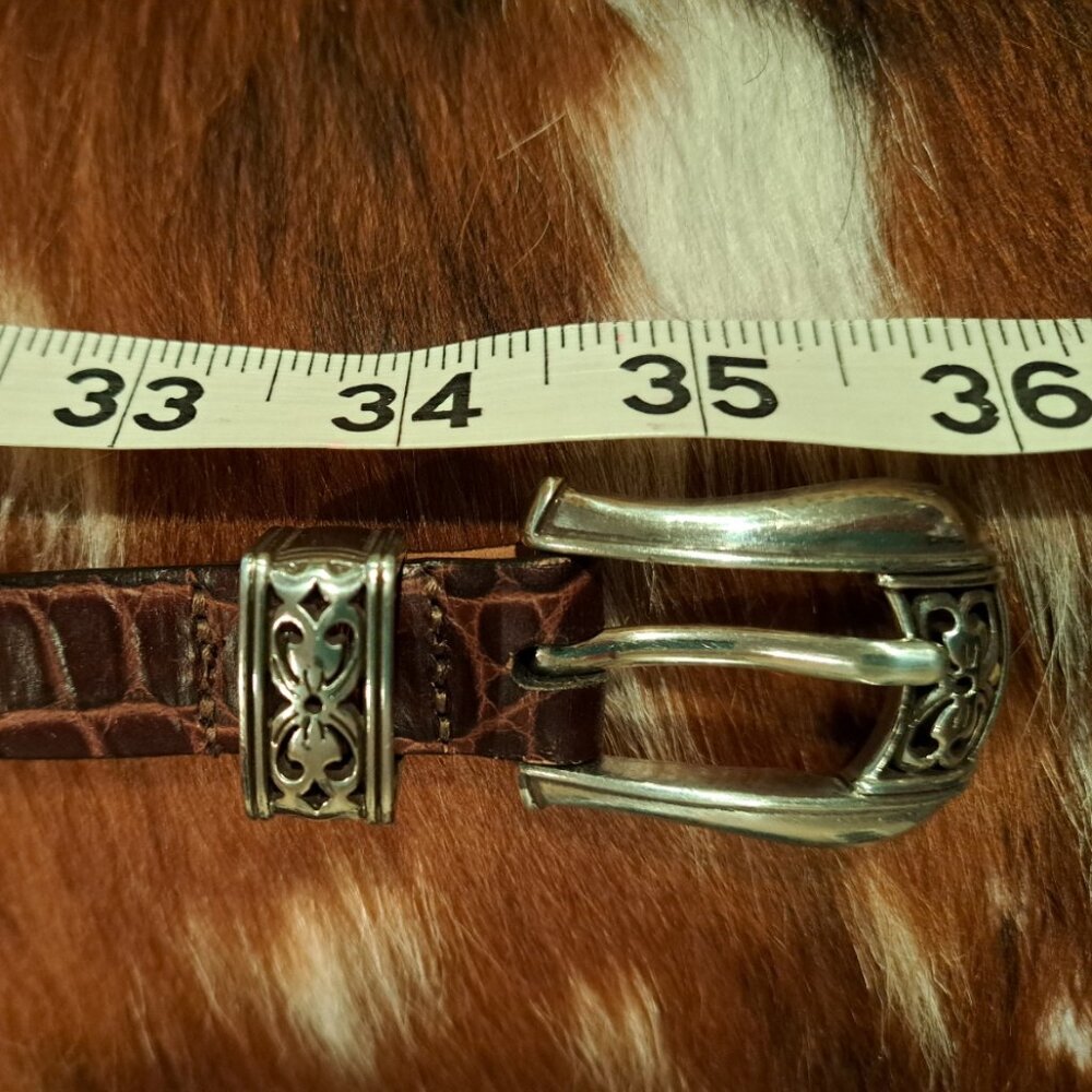 Brighton Belt "alligator leather" with "silver" accents - Small